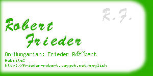 robert frieder business card